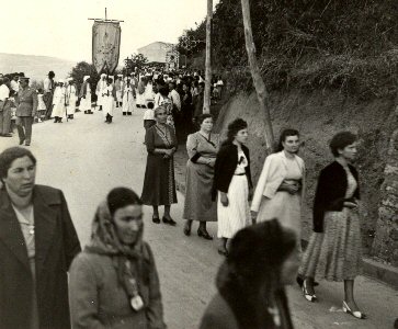 un momento della processione della madonna della catena negli anni cinquanta