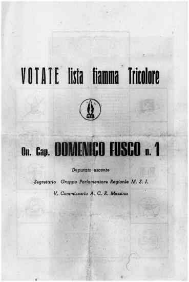 facsimile scheda elettorale con preferenza per Domenico Fusco